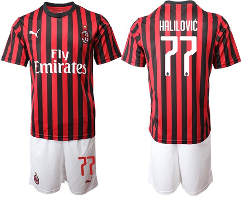 AC Milan #77 Halilovic Home Soccer Club Jersey